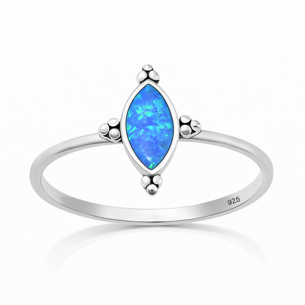 Silver Lab Opal Ring - Bali
