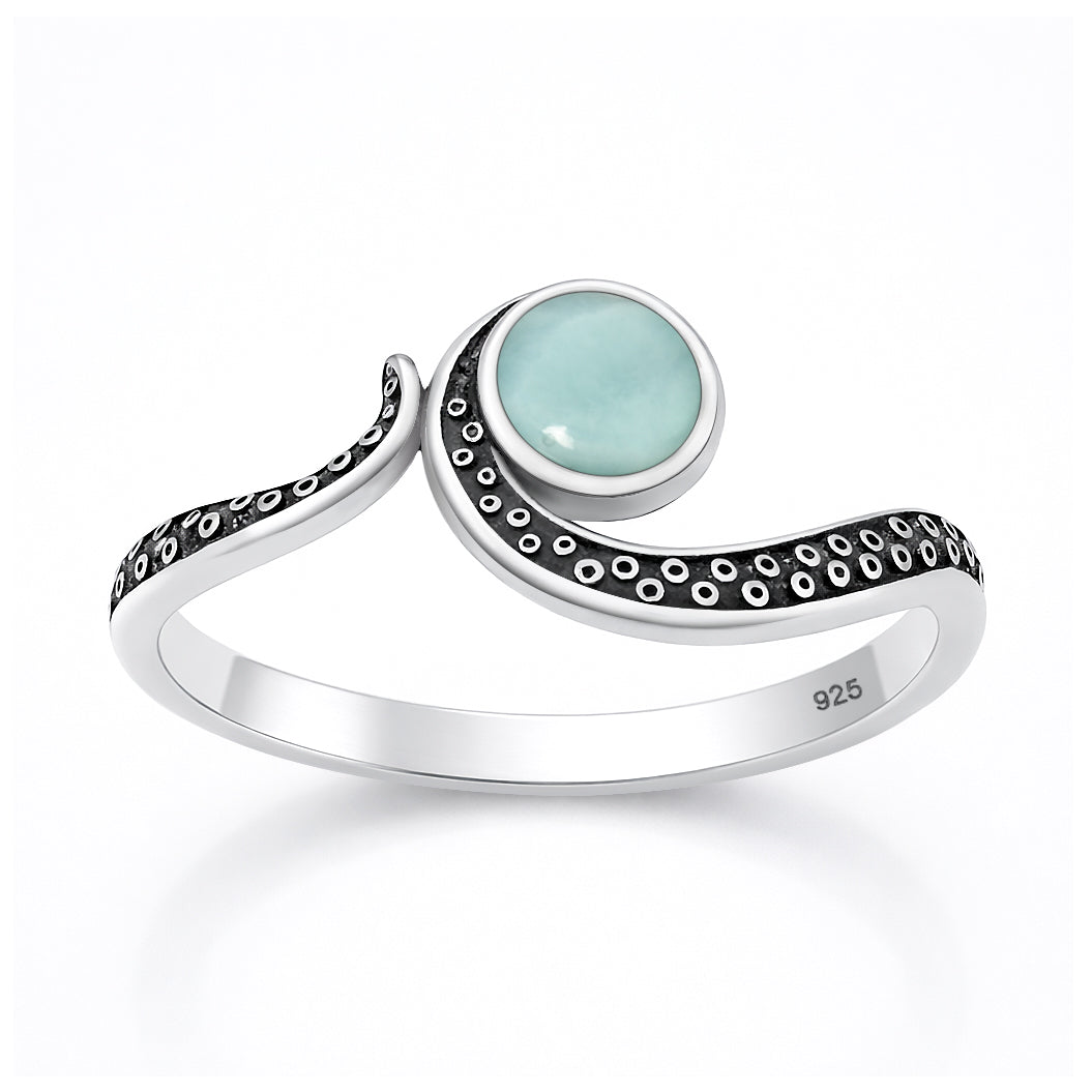 Silver Stone Ring - Tentacle