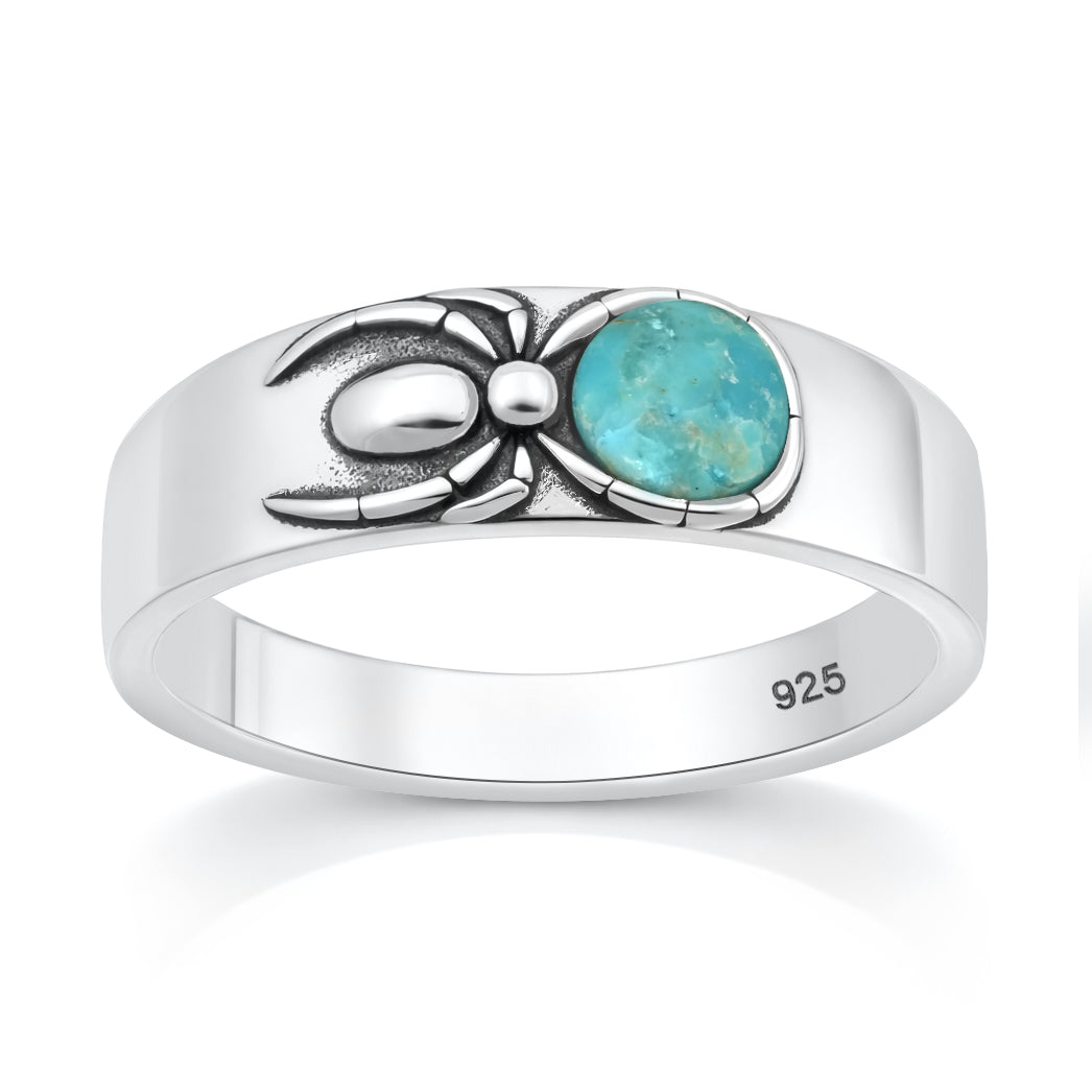 Silver Stone Ring - Spider