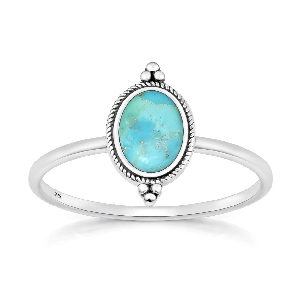 Silver Stone Ring - Bali Style