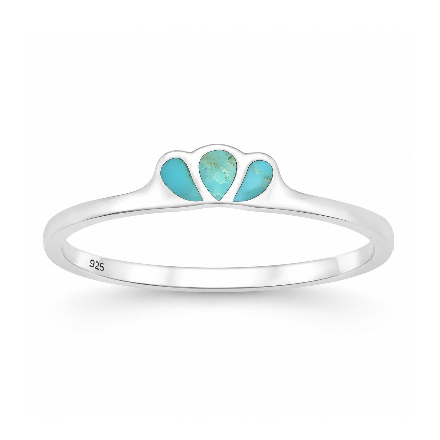 Silver Stone Ring - Triple Tear Drop