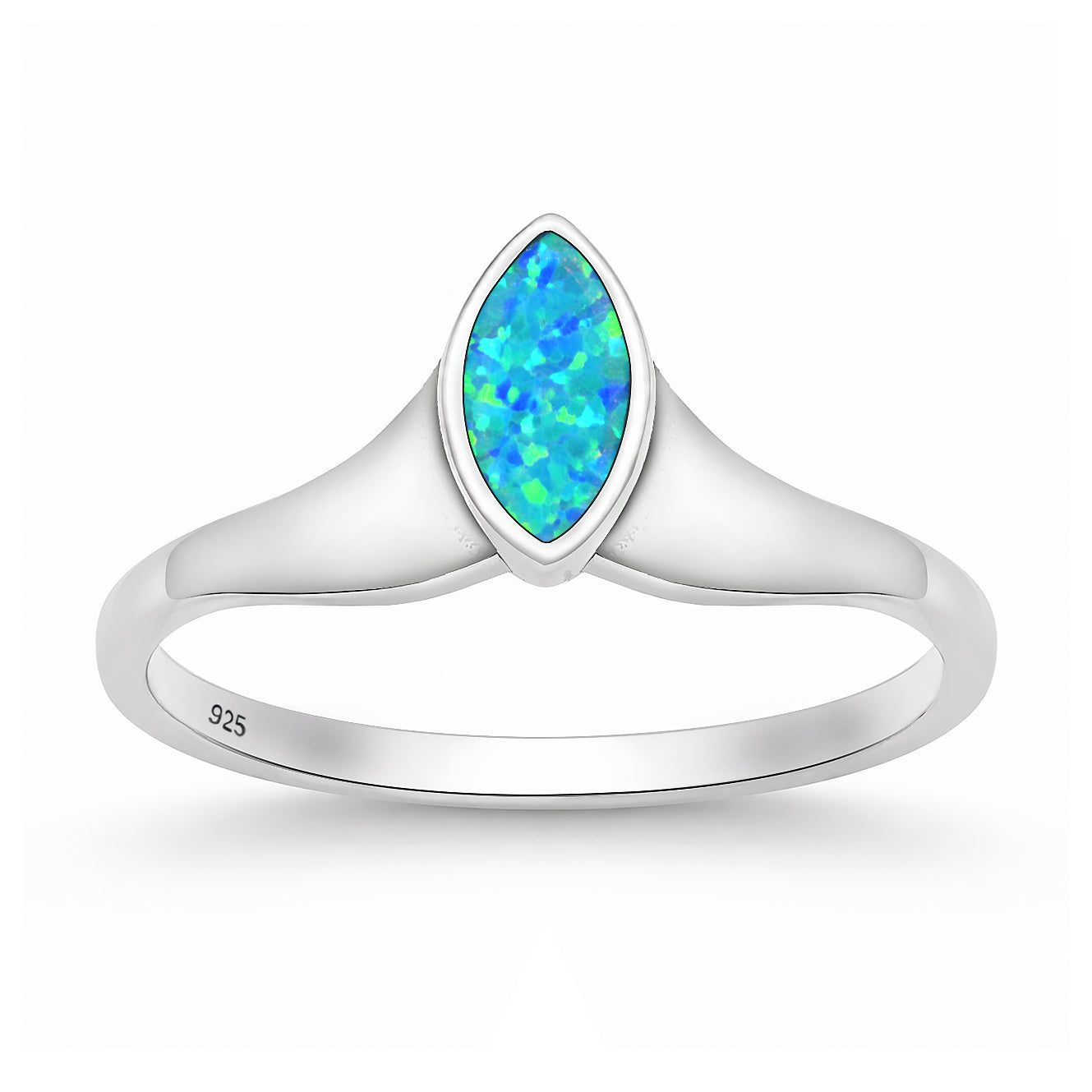 Silver Lab Opal Ring - Marquise