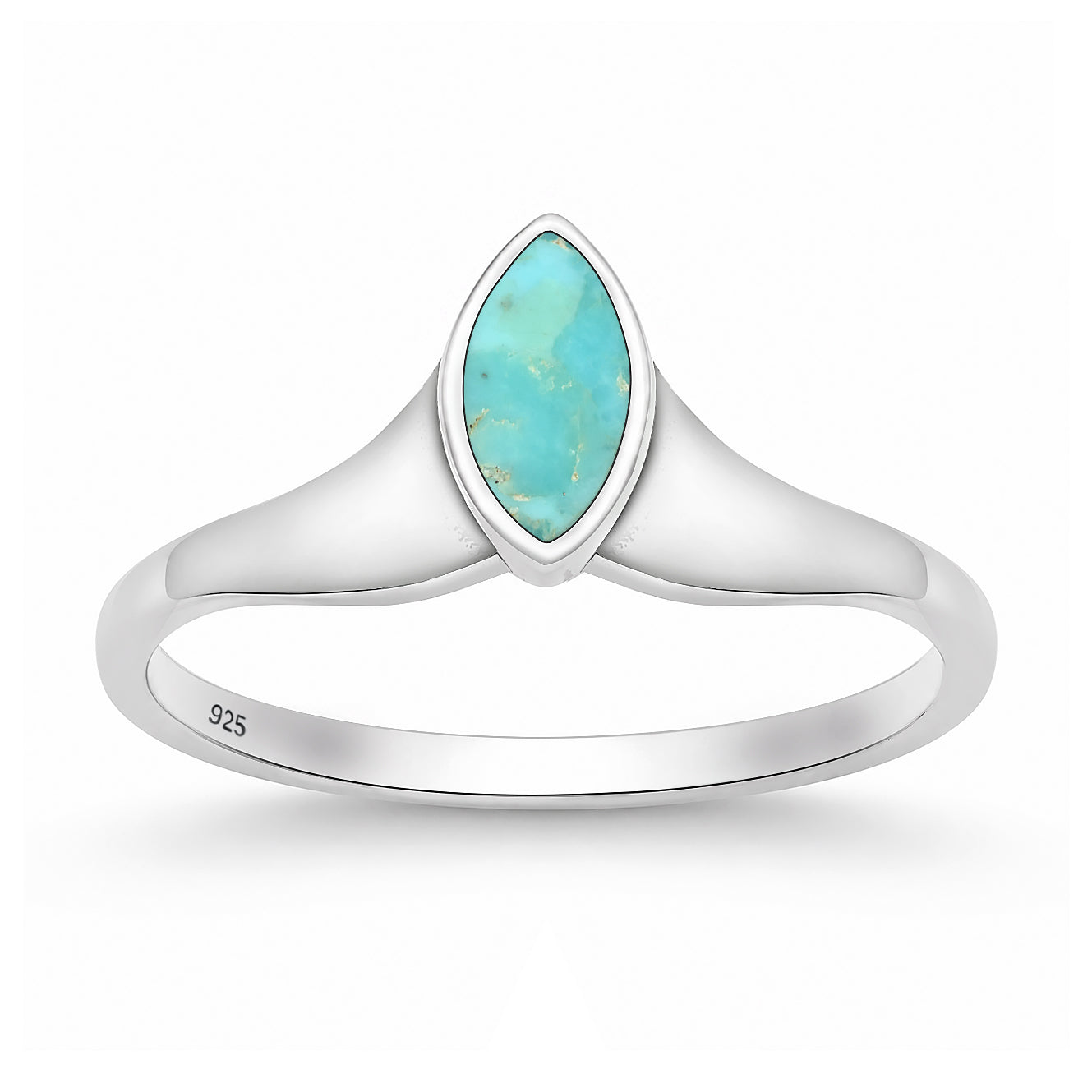 Silver Stone Ring - Marquise