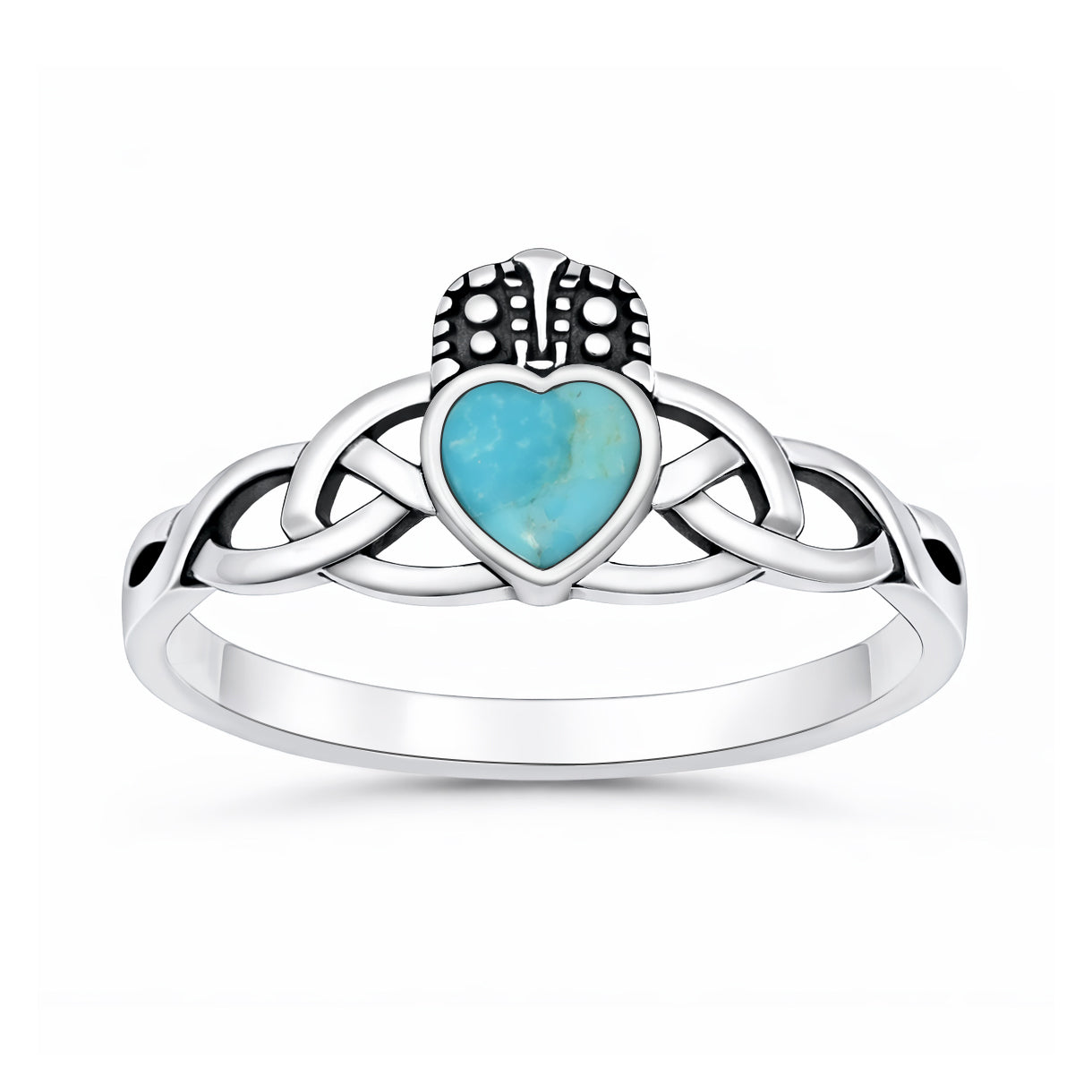 Silver Stone Ring - Claddagh