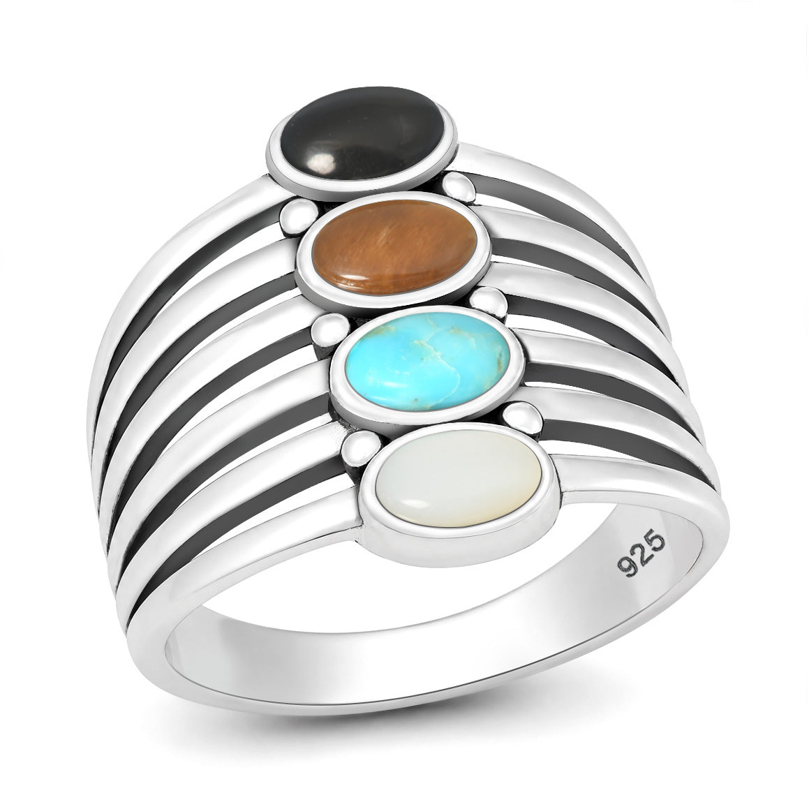 Silver Stone Ring - Multi-Stone