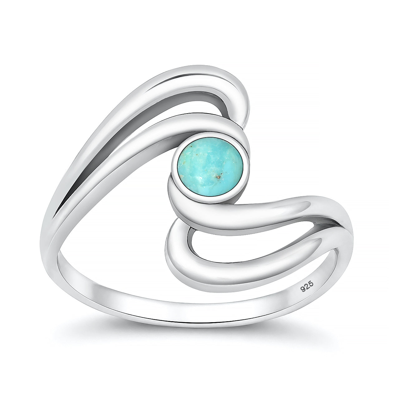 Silver Stone Ring - Swirl