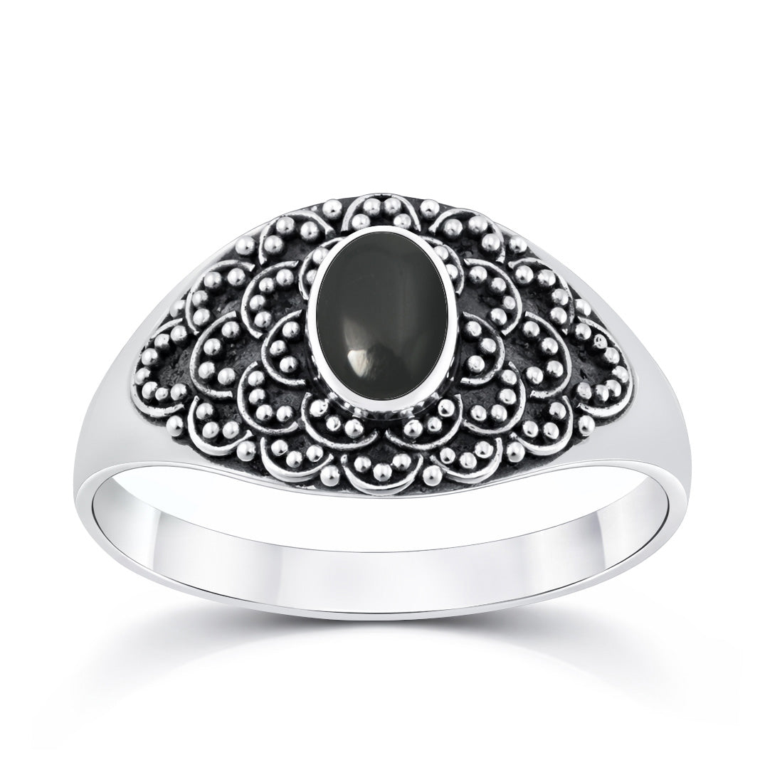 Silver Stone Bali Ring