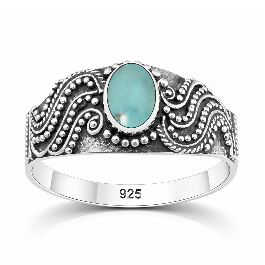 Silver Stone Bali Ring