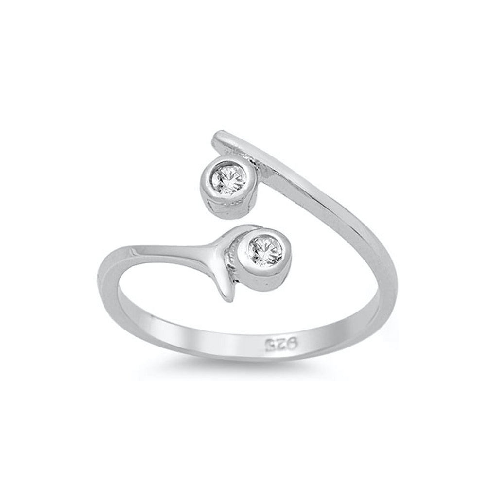 Silver CZ Toe Ring