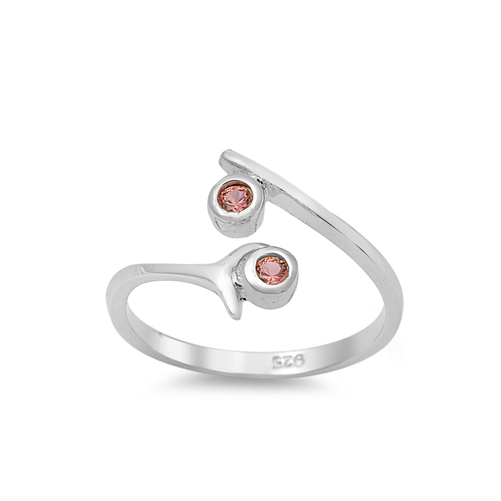 Silver CZ Toe Ring