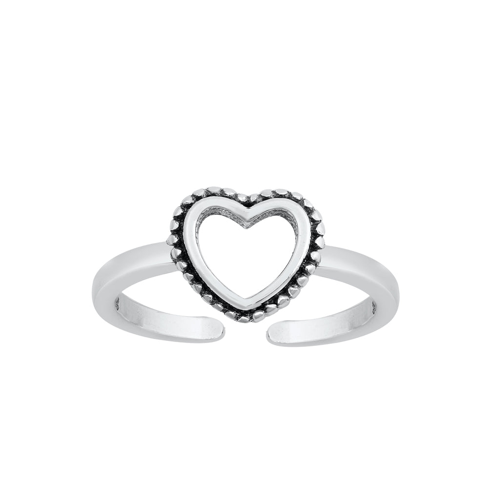 Silver Toe Ring - Heart