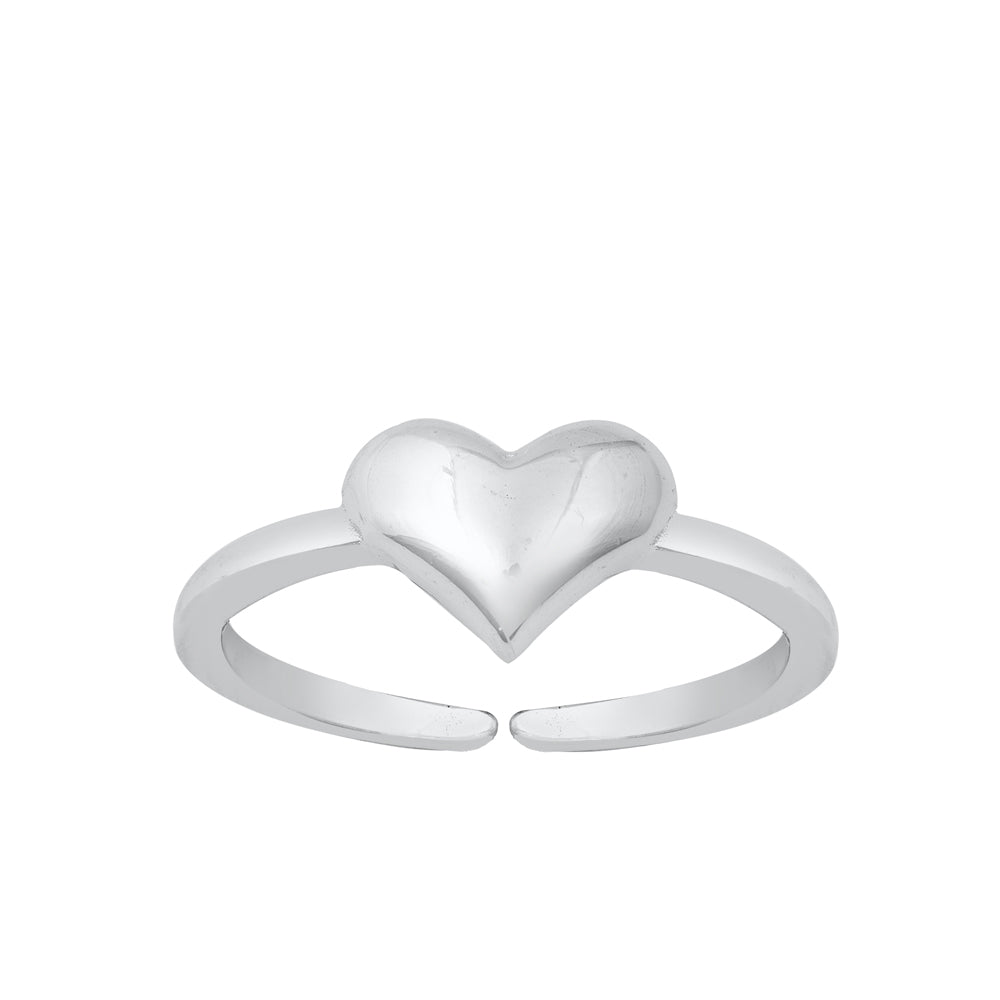 Silver Toe Ring - Heart