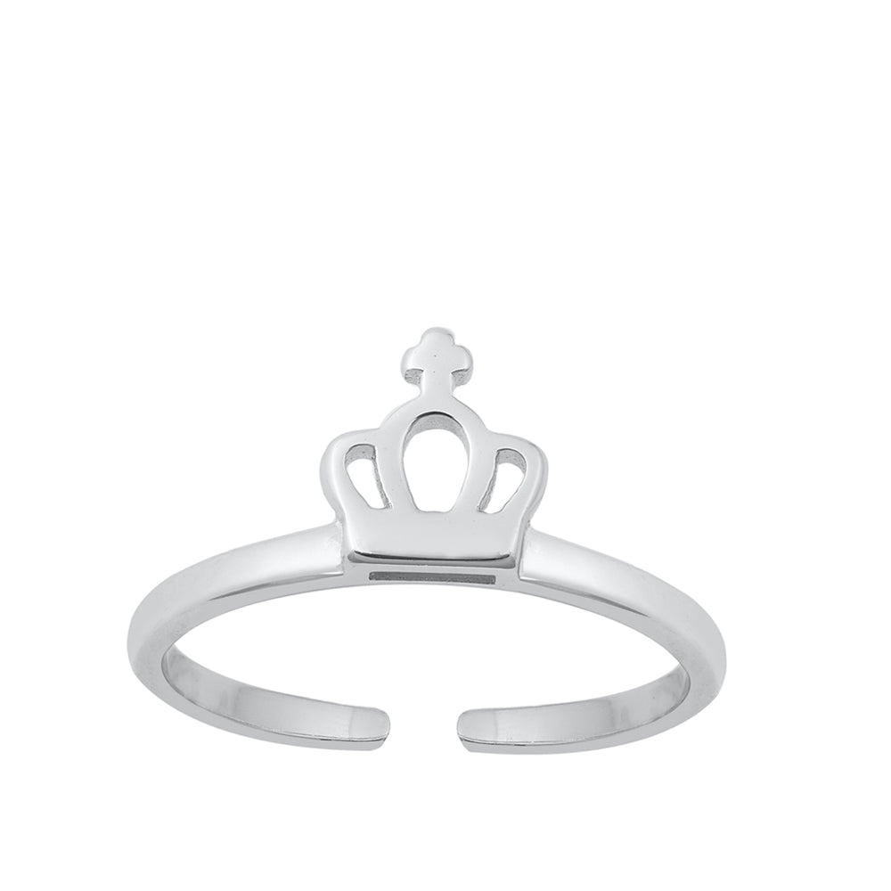 Silver Toe Ring - Crown