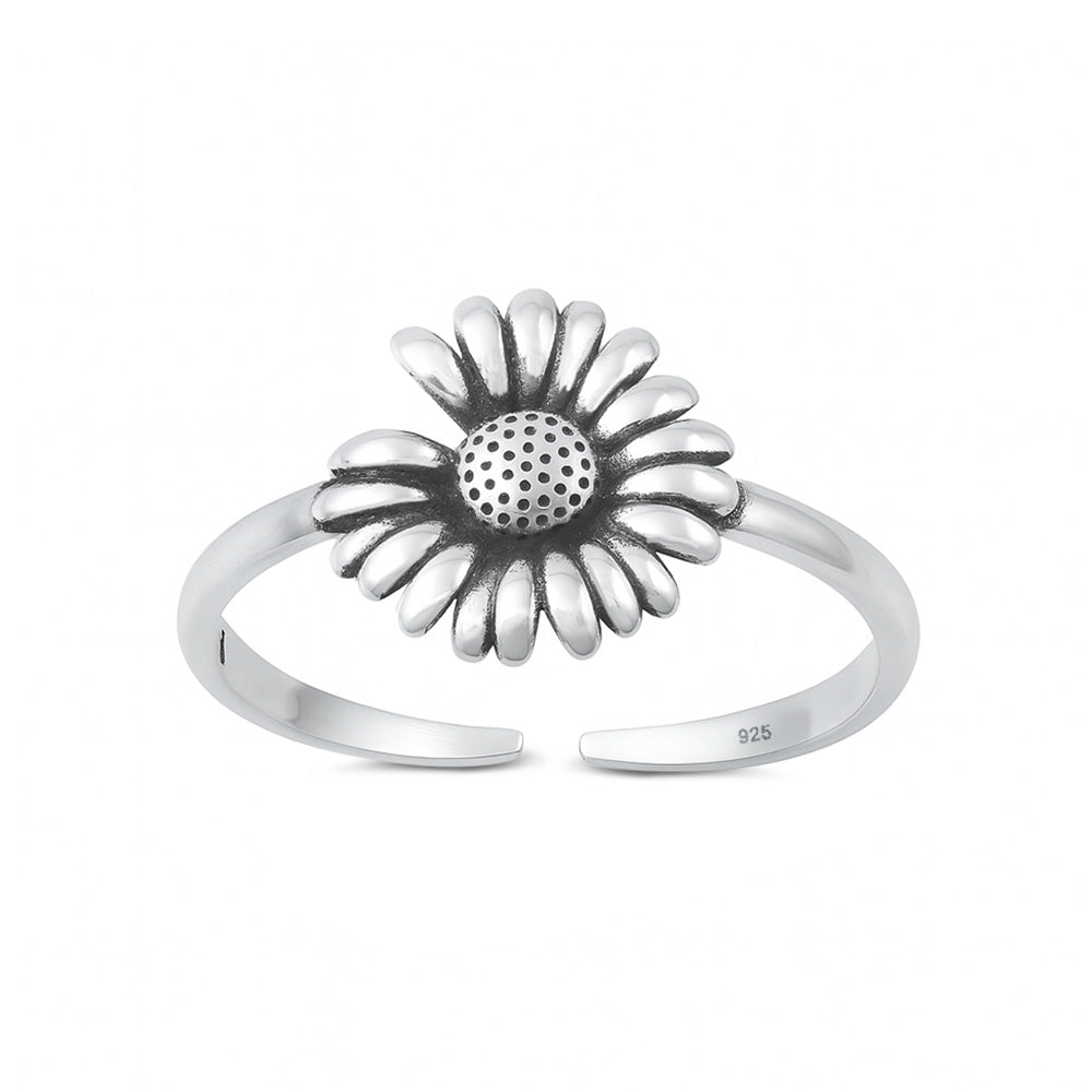 Silver Toe Ring - Flower