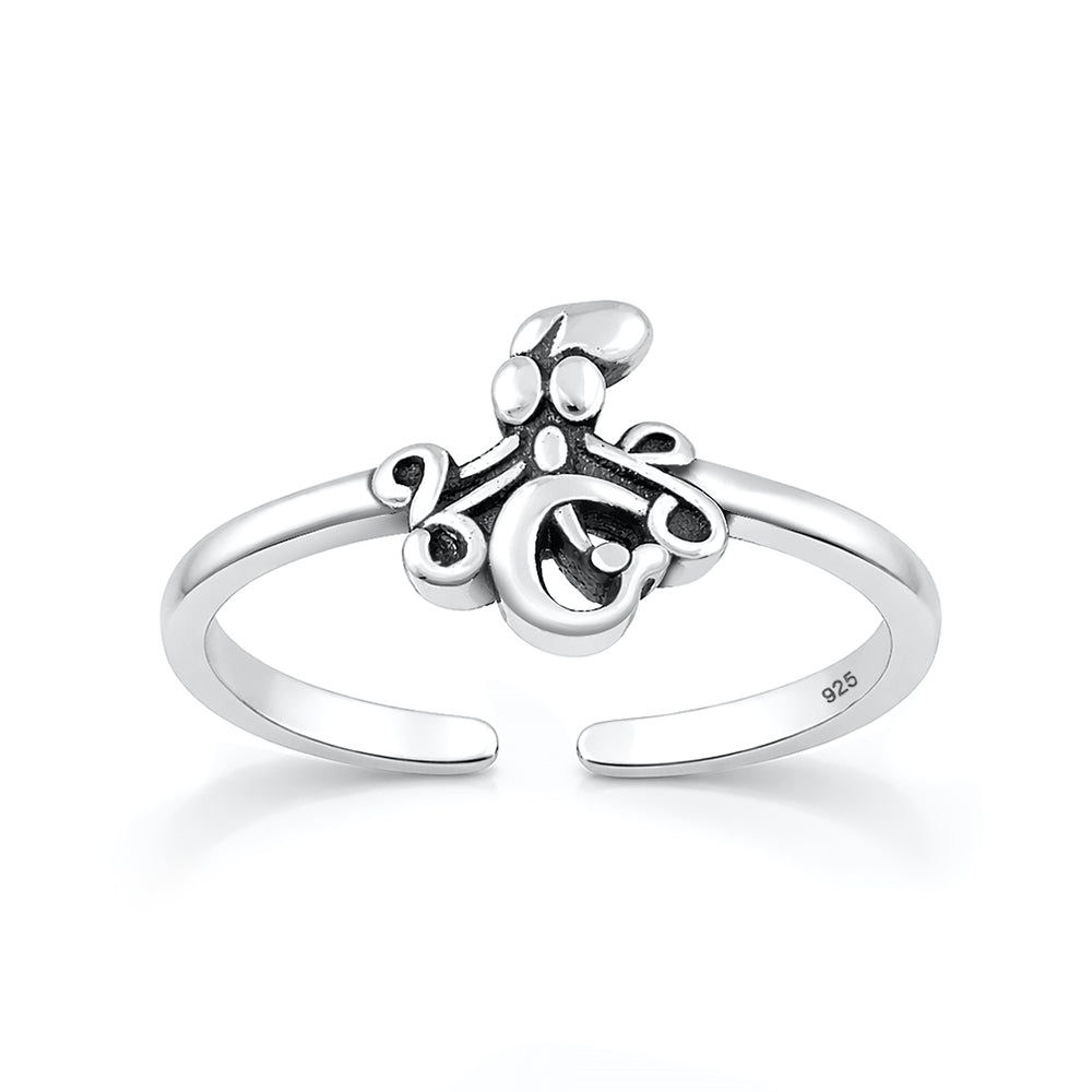 Silver Toe Ring - Octopus