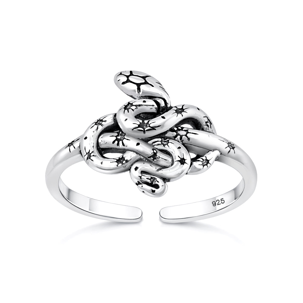 Silver Toe Ring - Snake