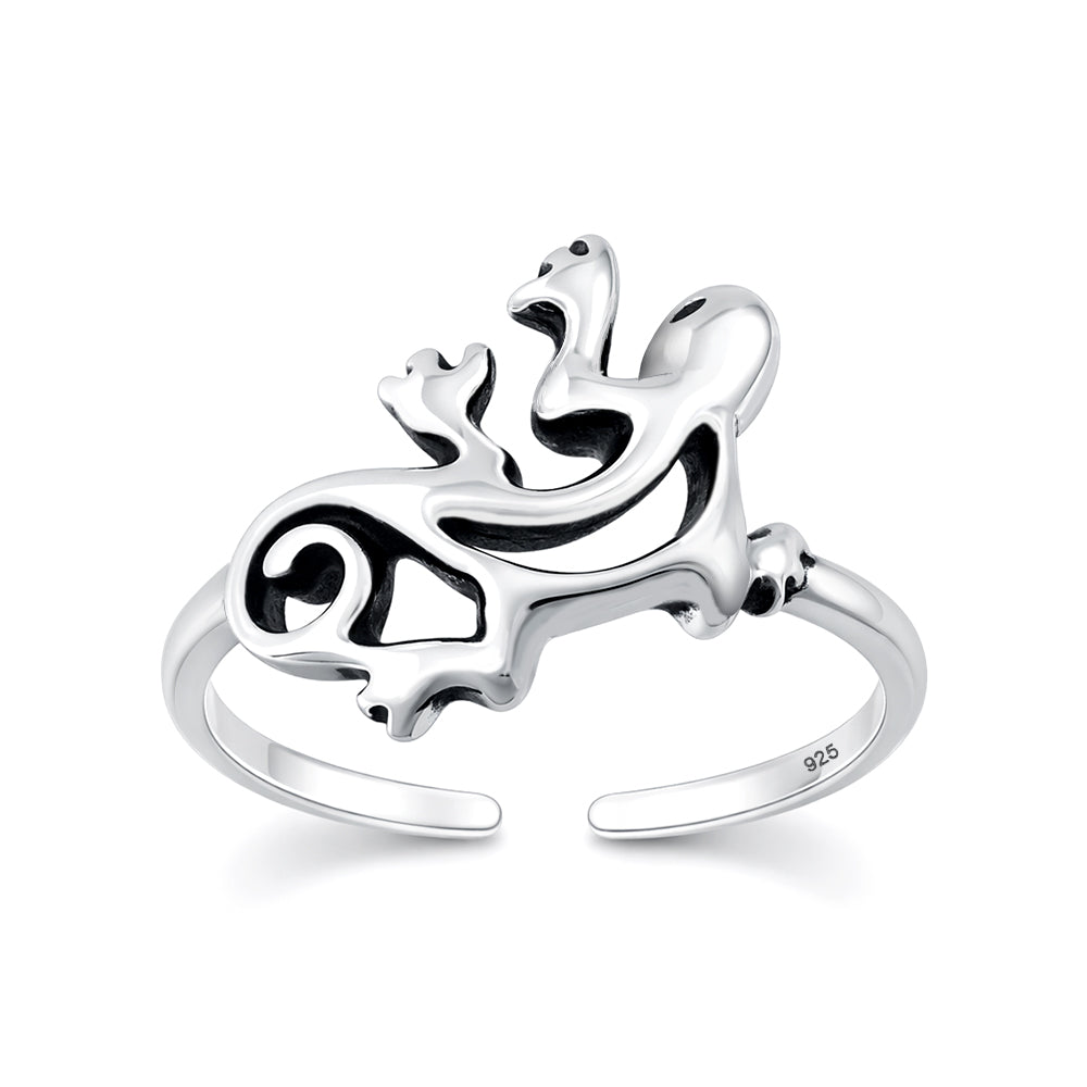 Silver Toe Ring - Gecko