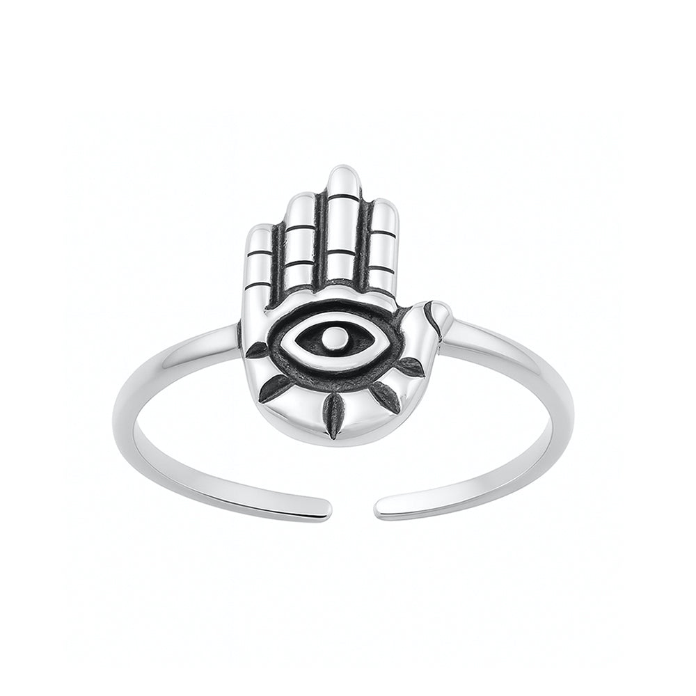 Silver Toe Ring - Hamsa