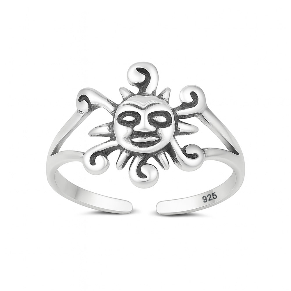 Silver Toe Ring - Sun