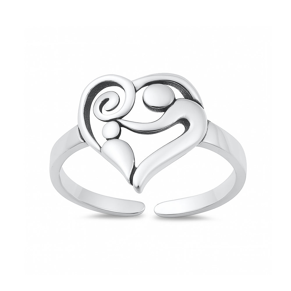 Silver Toe Ring - Mom & Child