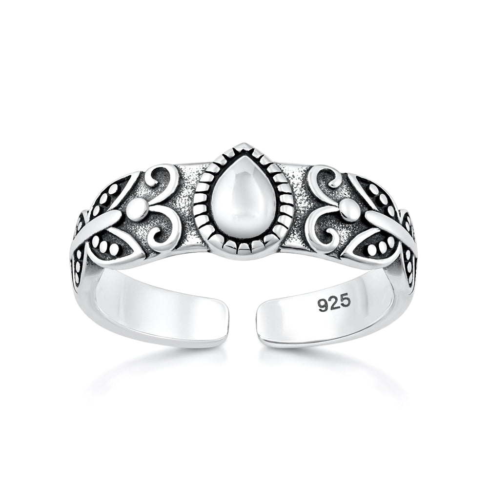 Silver Toe Ring - Butterfly