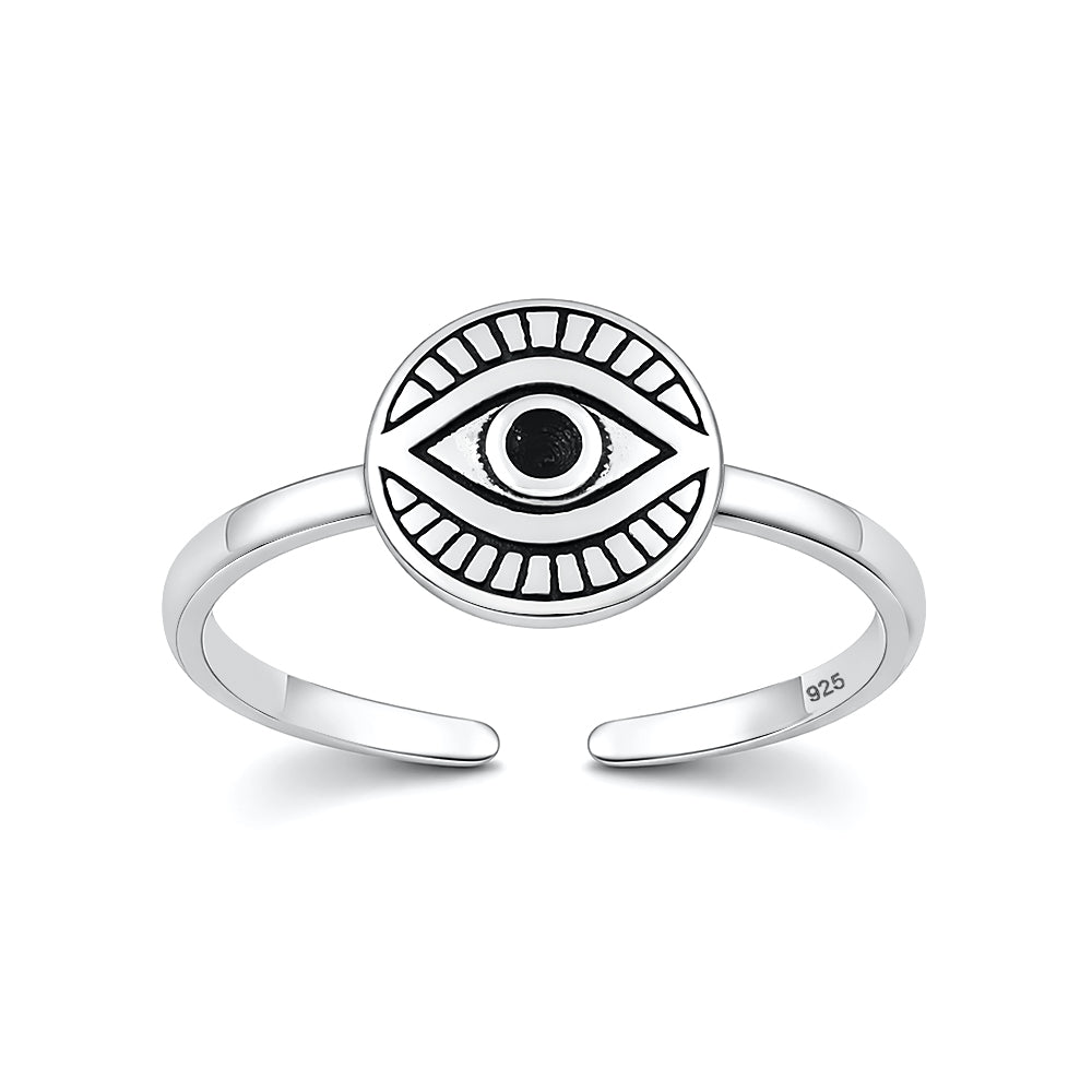 Silver Toe Ring - Evil Eye