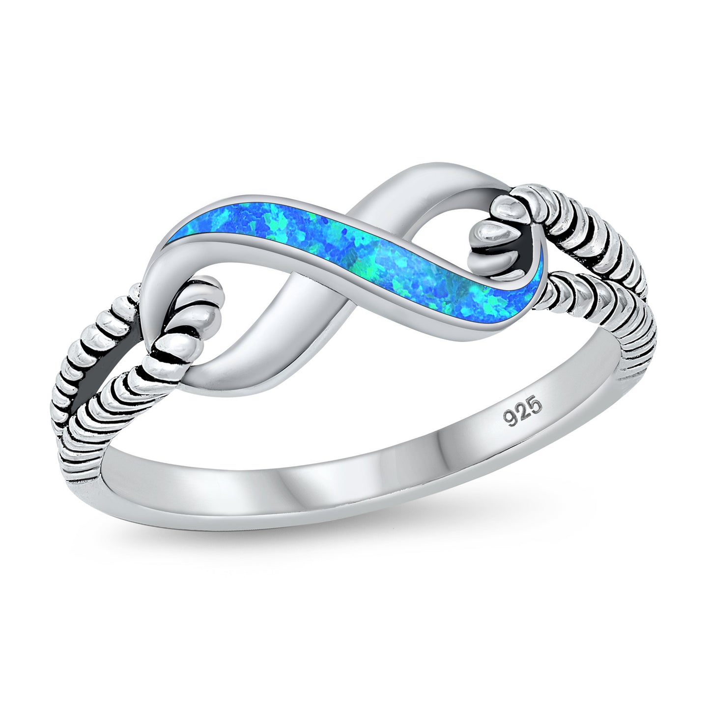 Silver Lab Opal Ring - Infinity