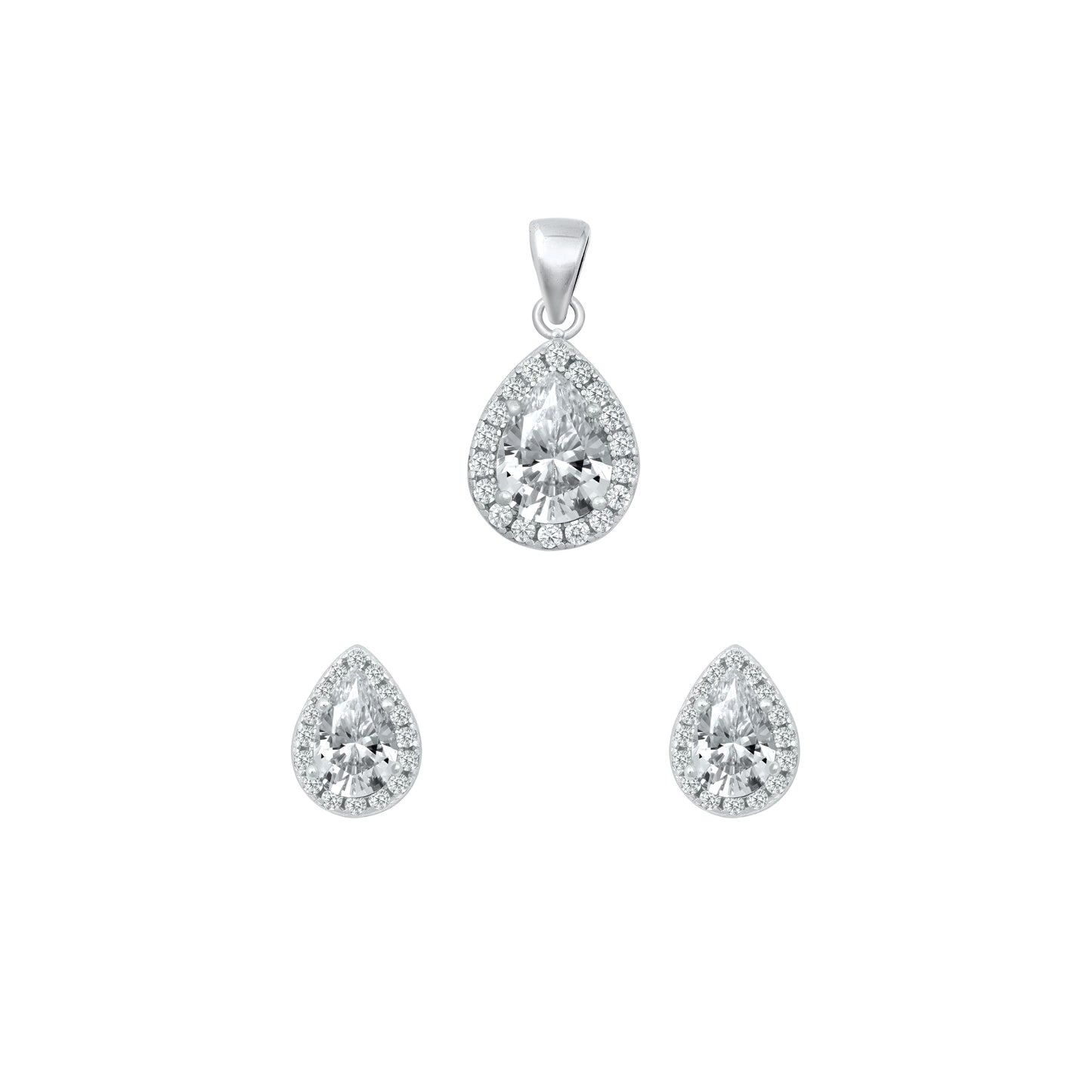 Silver CZ Set - Clear CZ