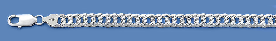 Silver Pave Double Link Chains