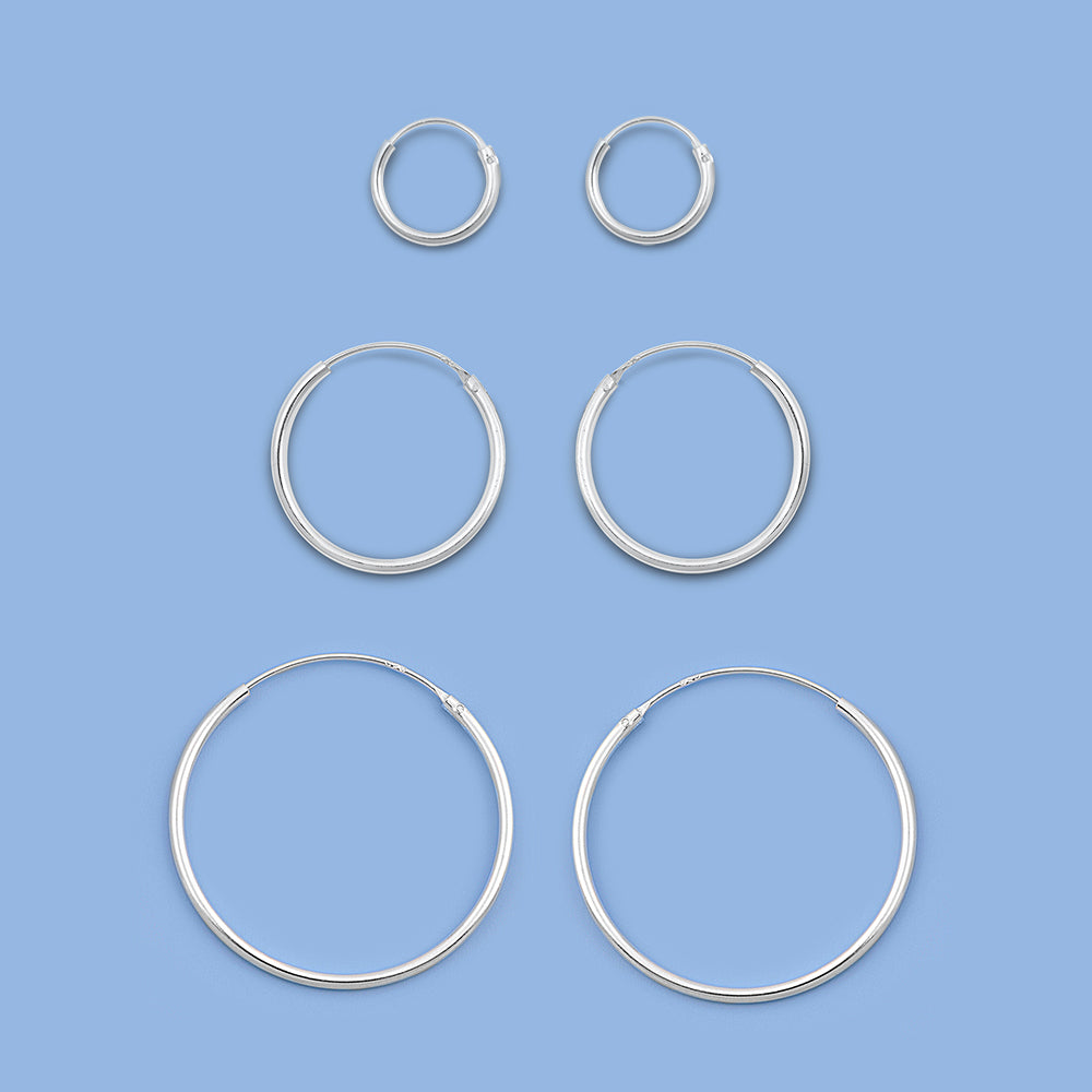 1.2 mm Continuous Hoop Earrings