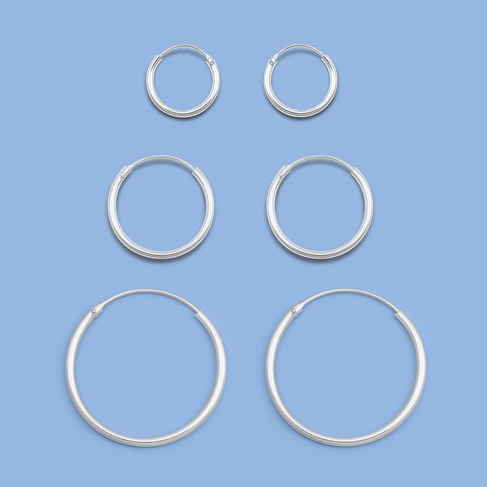 1.5 mm Continuous Hoop Earrings