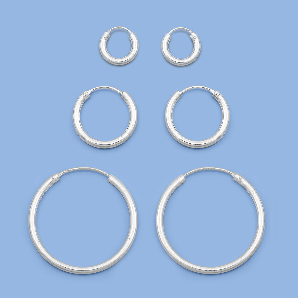 2.5 mm - Continuous Hoop Earrings