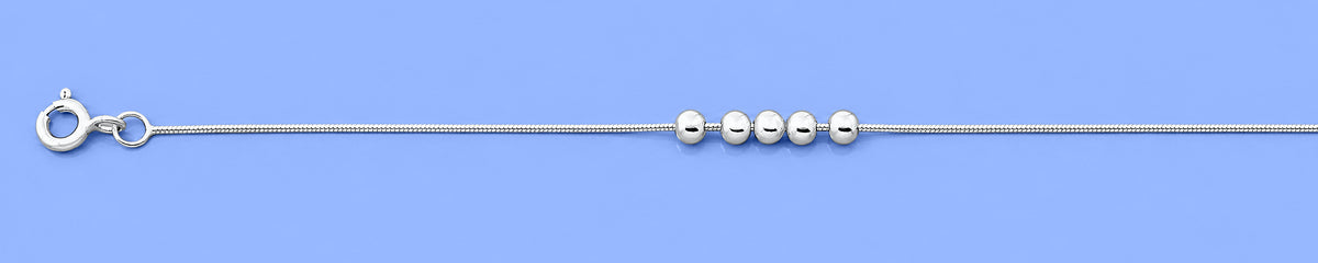 Silver Bead Anklet