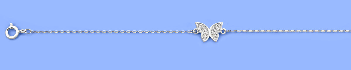 Silver Anklet - Butterfly
