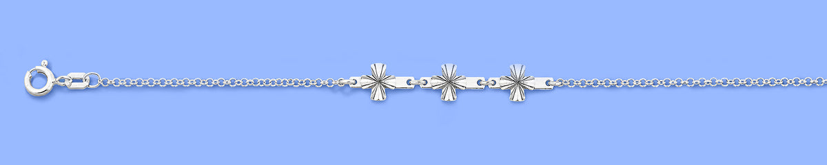 Silver Anklet - Cross