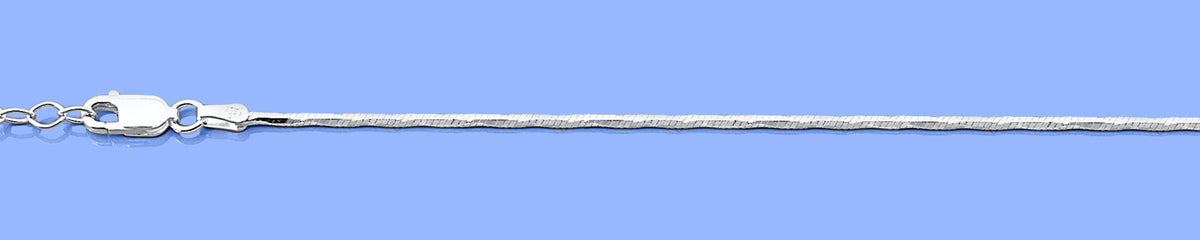 Silver Diamond Cut Snake Anklet