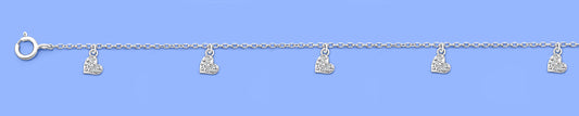 Silver CZ Anklet