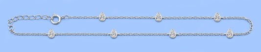 Silver Station Teardrop Stone Anklet