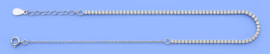 Silver CZ Tennis Anklet