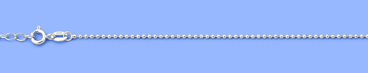 Silver Diamond Cut Bead Anklet