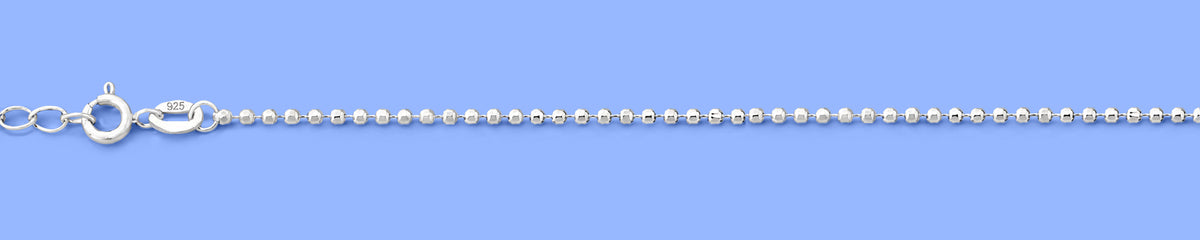 Silver Diamond Cut Bead Anklet