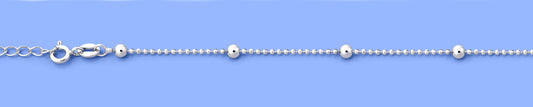 Silver Station Diamond Cut Bead Anklet