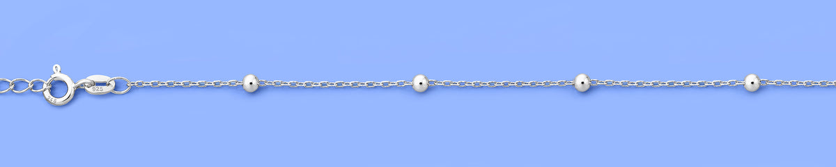 Silver Station Bead Anklet