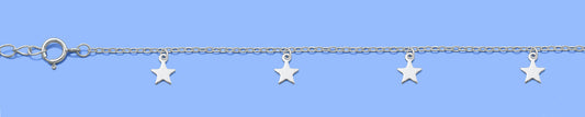 Silver Anklet - Stars