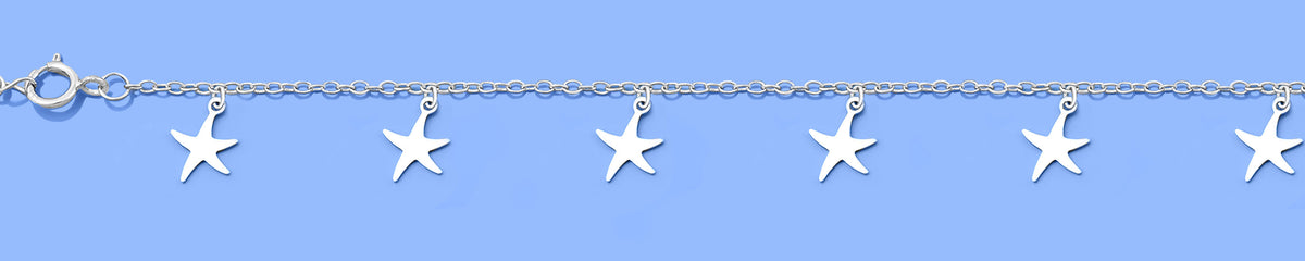 Silver Starfish Anklet