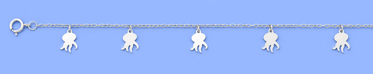 Silver Octopus Charm Anklet