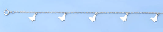 Silver Anklet - Butterflies