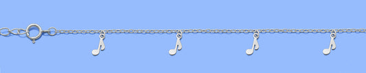 Silver Anklet - Music Notes