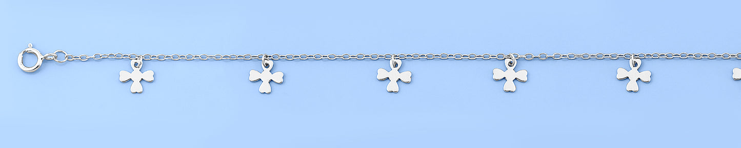 Silver Anklet - Cross