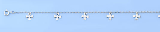 Silver Anklet - Cross